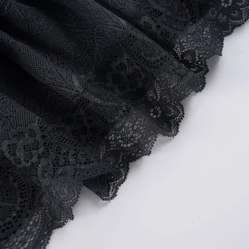 LIZAKOSHT  -  Sweet Cute Lace Fluffy Cake Skirt Korean Casual Elastic Low Waist Mini Skirt Y2K Women Clothing Summer Harajuku 2026