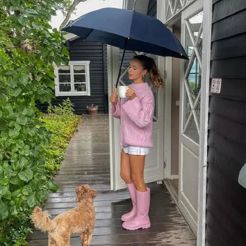 LIZAKOSHT  -  Women's Sweater Pink Sweet Pullover Round Neck Knit Tops Ladies Winter Sweaters Y2K Vintage Christmas Crochet Clothes