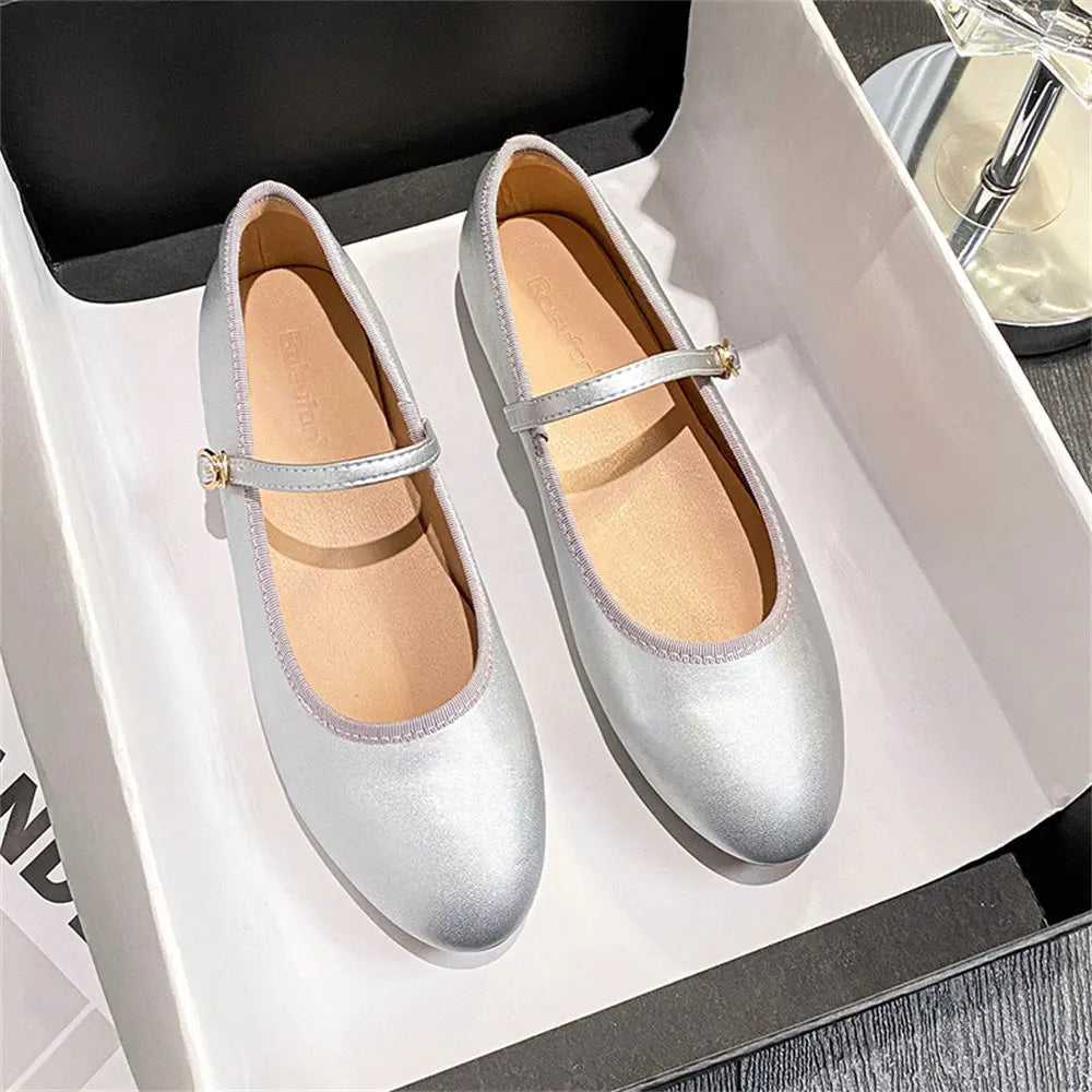 LIZAKOSHT  -  Size 41 Chic Red Ballet Flats Shoes Women Woman Trend Summer New Designer Cozy Walking Office Lady Mary Jane Shoes Mujer