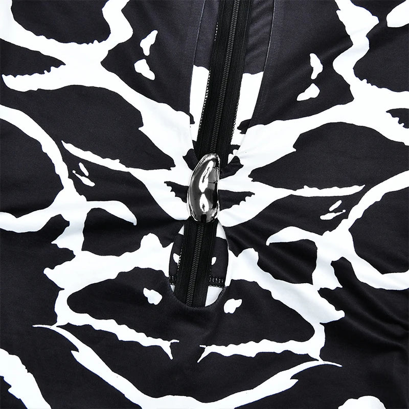 LIZAKOSHT  -  Summer Aesthetic Snake Printing Long Dress Sleeveless Hollow Out Slimming Fit Women Midnight Club Fashion Vestidos