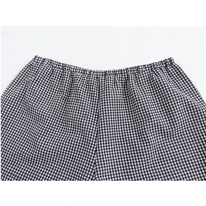 LIZAKOSHT  -  Summer Women Drawstring Mid Waist Casual Plaid Shorts