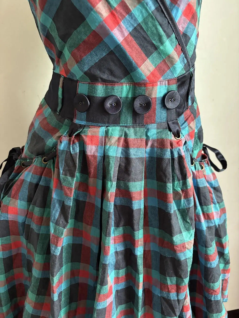 LIZAKOSHT  -  Vintage Dresses 2000s Y2k Summer Goth Punk Mini Skirt Plaid American Harajuku Hot girl V-Neck Womens High Street Grunge Emo Chic