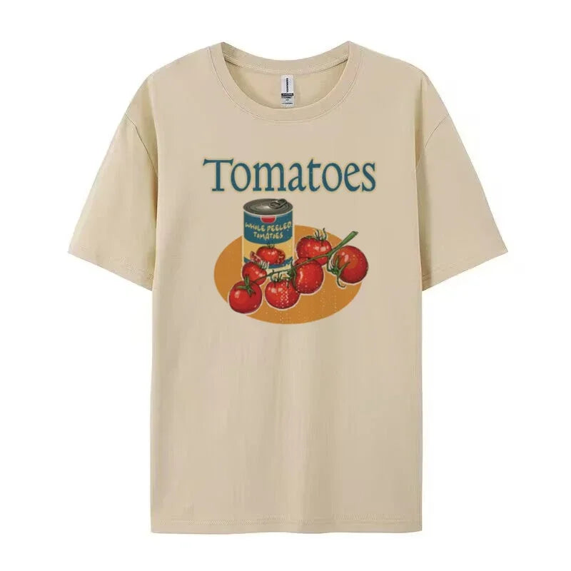 LIZAKOSHT  -  Women Cute Y2k Tomatoes Graphic Tees 90s Retro Vegetable T Shirt Short Sleeve Aesthetic Foodie Shirt Unisex Trendy Summer Tops