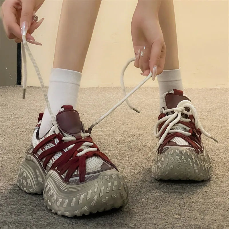 LIZAKOSHT  -  Womens Sneakers Shoes Fashion Platform Tennis Female Woman-shoes Designer Thick Sole New Trainers Roses Casual Mesh