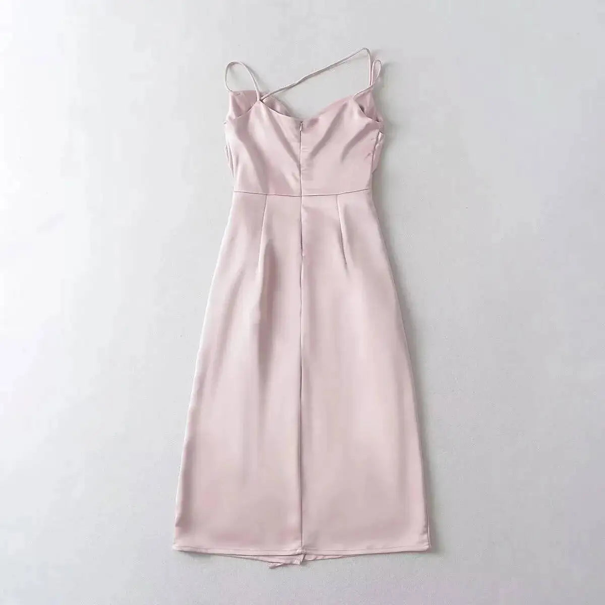 LIZAKOSHT  -  Summer French Style Low Collar Sling Dress Women High Waisted Wrap Hip Solid Slim Light Mature Style A-line Long Dress IYVL