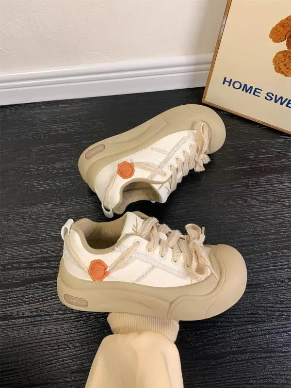 LIZAKOSHT  -  Small White Shoes Fashion Women's All-Match Clogs Platform Modis New Winter Creepers All-Match Winter Shoes Women Clogs Pla