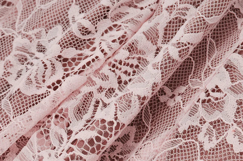 LIZAKOSHT  -  Lace Print Flare Long Sleeve Shawl Elegant Mini Dresses Sexy Pleated Bodycon Dress Evening Party Fall Y2K 2 Piece Sets