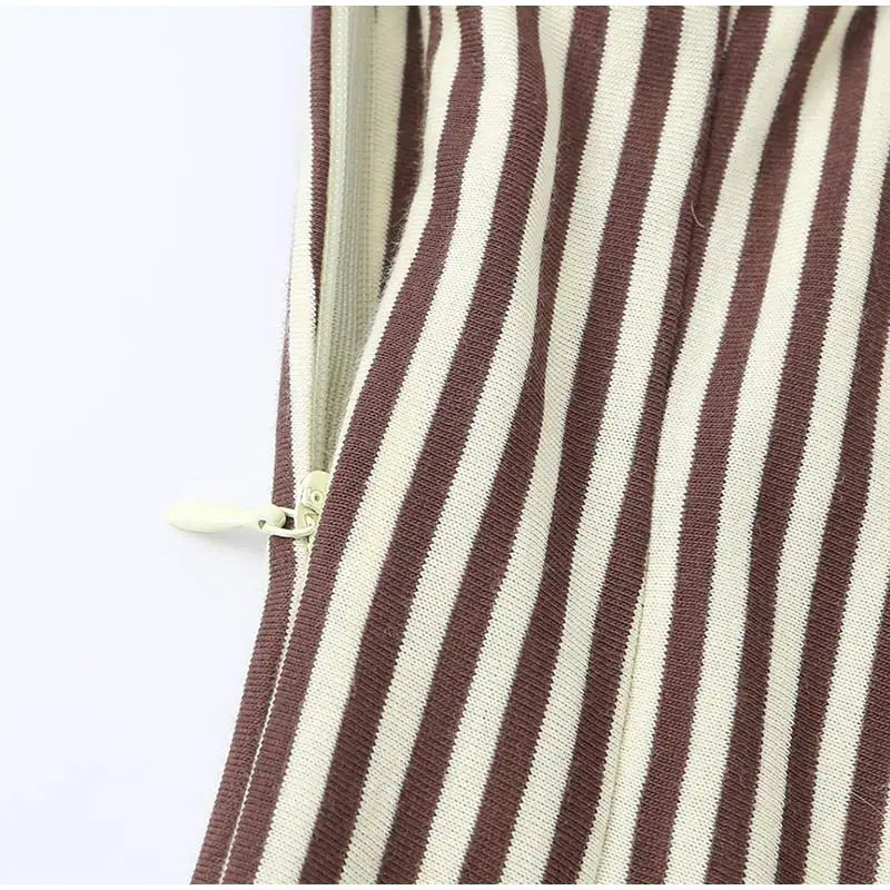 LIZAKOSHT  -  Striped Spaghetti Strap Drop Waist Midi Dress Sleeveless Bustier Summer Casual Women Vestido Chic Fashion Lady Vestido