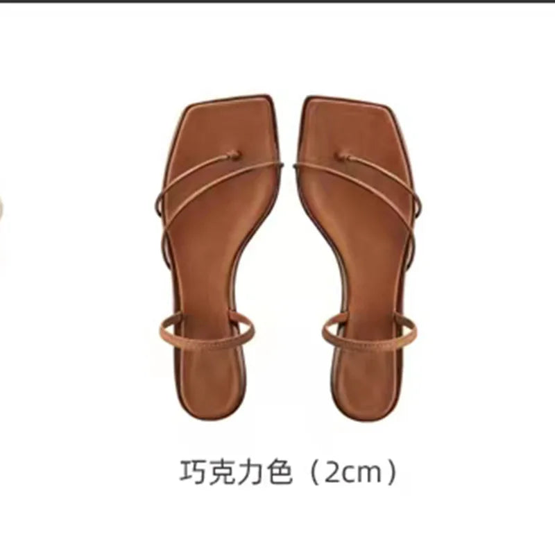 LIZAKOSHT  -  sexy ladies summer shoes narrow band high heels sandals women brand designer clip toe gladaitor sandalias mujer party slides
