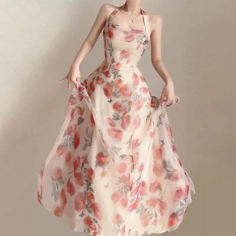 LIZAKOSHT  -  Long Dresses Womens Clothing French Elegant Party Dressess Female 2025 Summer New Fashion Versatile Beach Style Evening Dresses