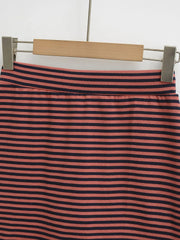 LIZAKOSHT  -  Women Stripe Summer Slim Yoga Skirt Casual Solid Color Fold Over Low Waist Lounge Skirt Korean Style Homewear Hottie Skirt