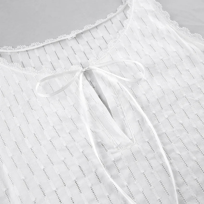LIZAKOSHT  -  Women's French Lace Sleep Dress Sexy V-Neck Nightgown Thin Cotton Sleeveless Short Sleepwear Cute Home Dress for Women
