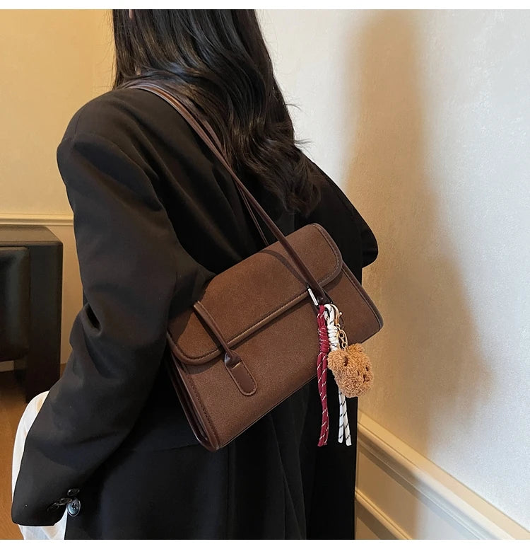 LIZAKOSHT  -  Retro Underarm Bag Large Capaci Casual Commuter Women's Bag oulder Bag Office Bag Faionable Simple Sle Korean Sle
