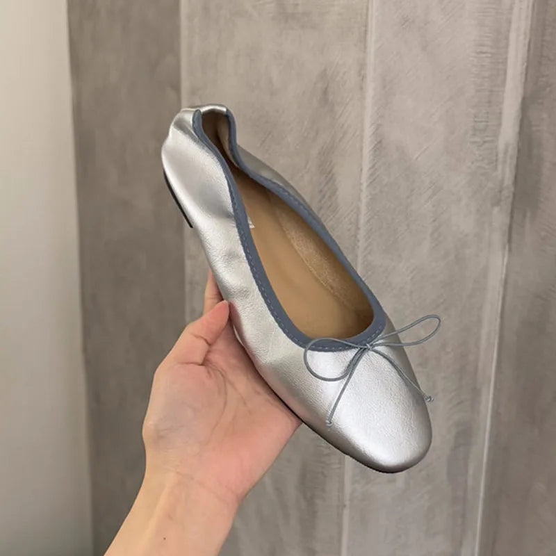 LIZAKOSHT  -  Fashion Round Toe Ladies Ballet Flats Female Slip On Footwear Shoes Butterfly-Knot New Spring Summer Flat With Shoes For Women