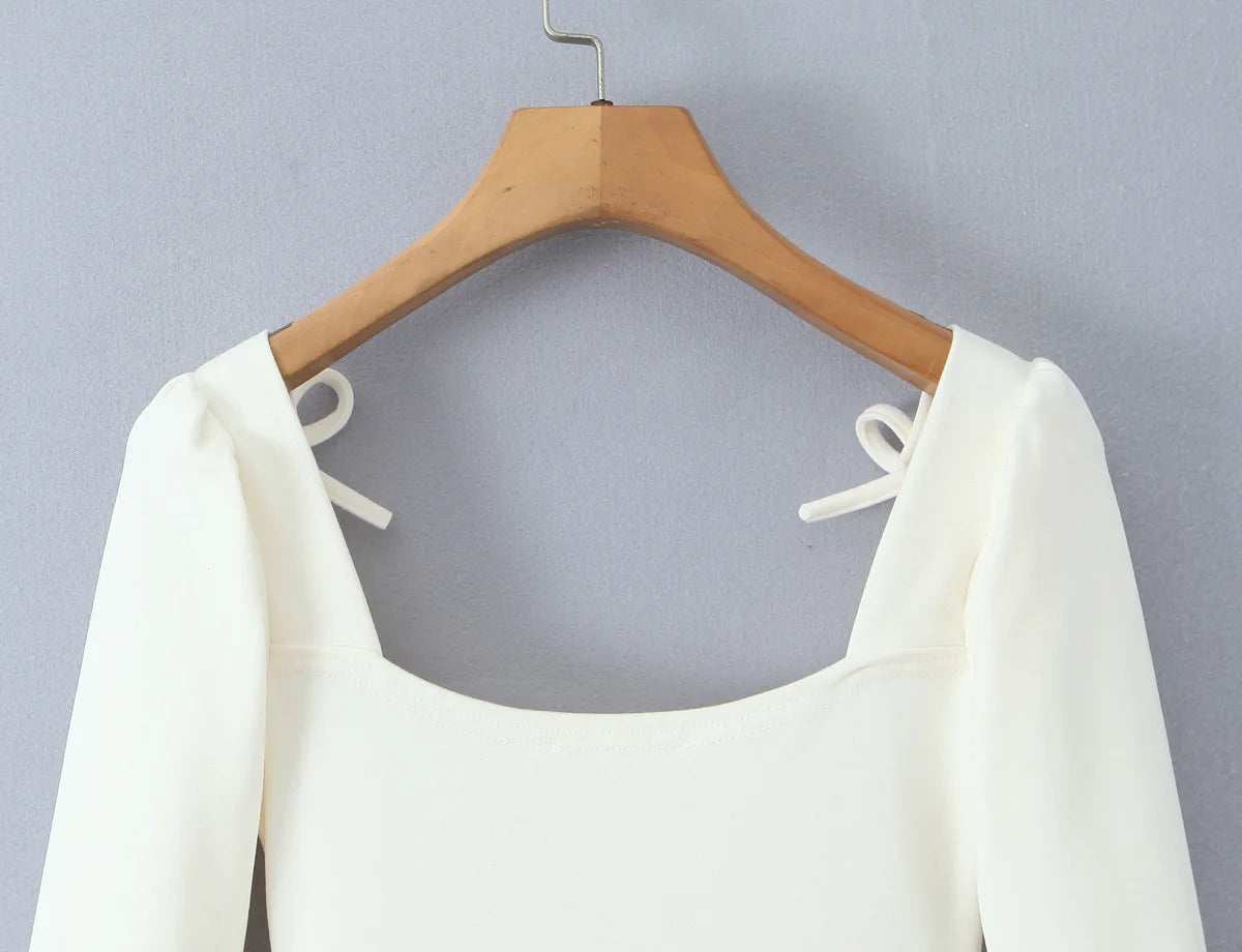 LIZAKOSHT  -  Women Long Sleeve Tie Up Bubble Mini  Pretty Mood in Vika Dress