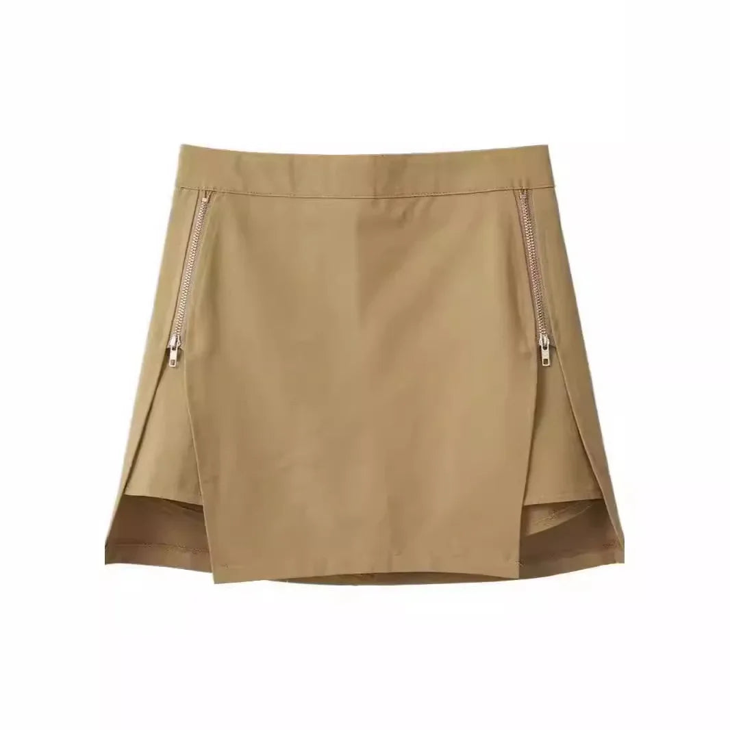 LIZAKOSHT  -  Hot Girl Design Sensation High Waist Short Skirt Women's Summer Pure Desire New Zipper Denim Half-length Trendy Mini Skirt
