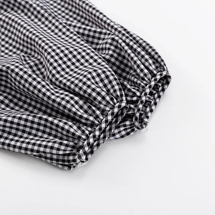 LIZAKOSHT  -  Spring Autumn New Plaid Shirt Women Blouse Turn-down Collar Lantern Sleeve Career OL Shirt Top Checker 49902