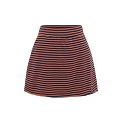 LIZAKOSHT  -  Women Stripe Summer Slim Yoga Skirt Casual Solid Color Fold Over Low Waist Lounge Skirt Korean Style Homewear Hottie Skirt