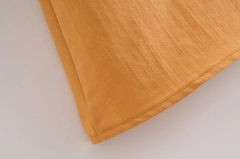 LIZAKOSHT  -  Sexy Solid Yellow Corset Style Bow Lacing up Strap Sling Dress Retro French Style Women Hem Slit Midi Long Dresses Holiday Robe