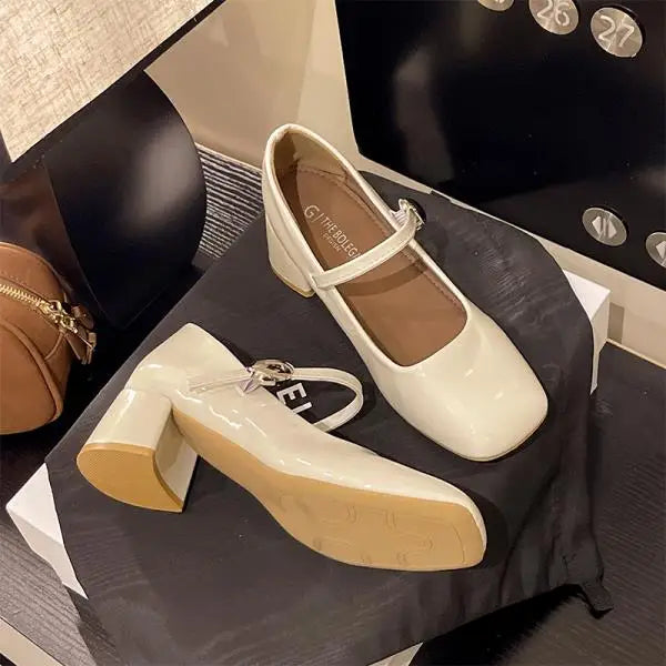LIZAKOSHT  -  Shoes Summer High Heels Sandals Ladies Branded Pumps Square Toe Mary Jane Sweet Casual Spring African Fashion Latest Retro