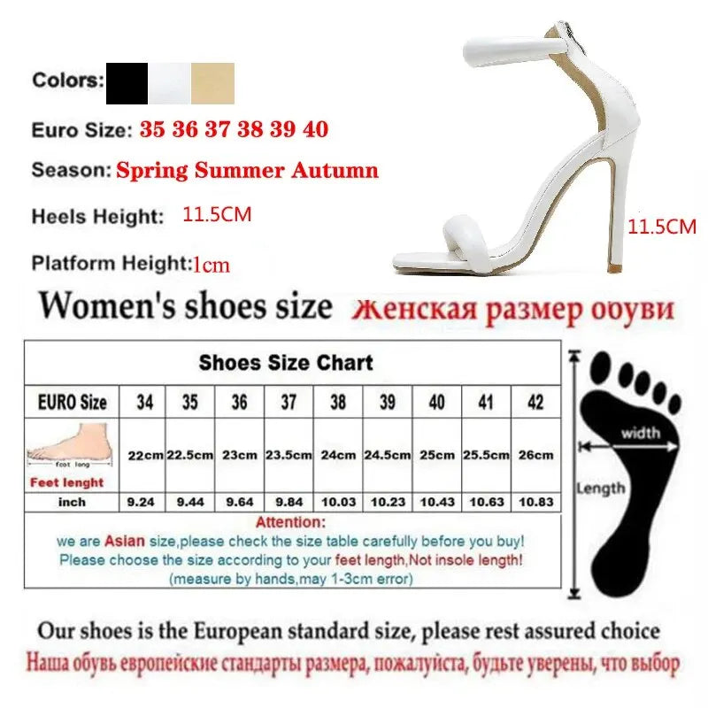LIZAKOSHT  -  Summer High Heel Sandals Sexy Peep Toe Buckle Strap Ankle-Wrap Ladies Club Women Stripper Shoes