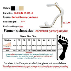 LIZAKOSHT  -  Summer High Heel Sandals Sexy Peep Toe Buckle Strap Ankle-Wrap Ladies Club Women Stripper Shoes