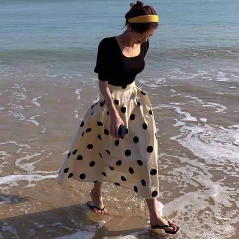 LIZAKOSHT  -  Female Skirts Cute Polka Dots Patchwork Women's Skirt Sales New in Harajuku Korean Style Clothing Vintage Y2k Streetwear