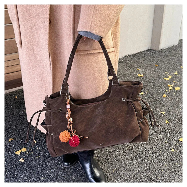 LIZAKOSHT  -  Simple Fashion Suede Crossbody Bag Women Large Capacity Shoulder Bag for Work Comfortable and Versatile Texture Commuting Bag