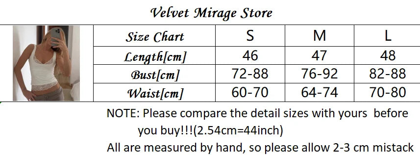 LIZAKOSHT  -  Solid Lace Tank Tops Women Sexy V-neck Backless Streetwear Spaghetti Patchwork Cropped Y2k Top New Women Chic Lace Vest