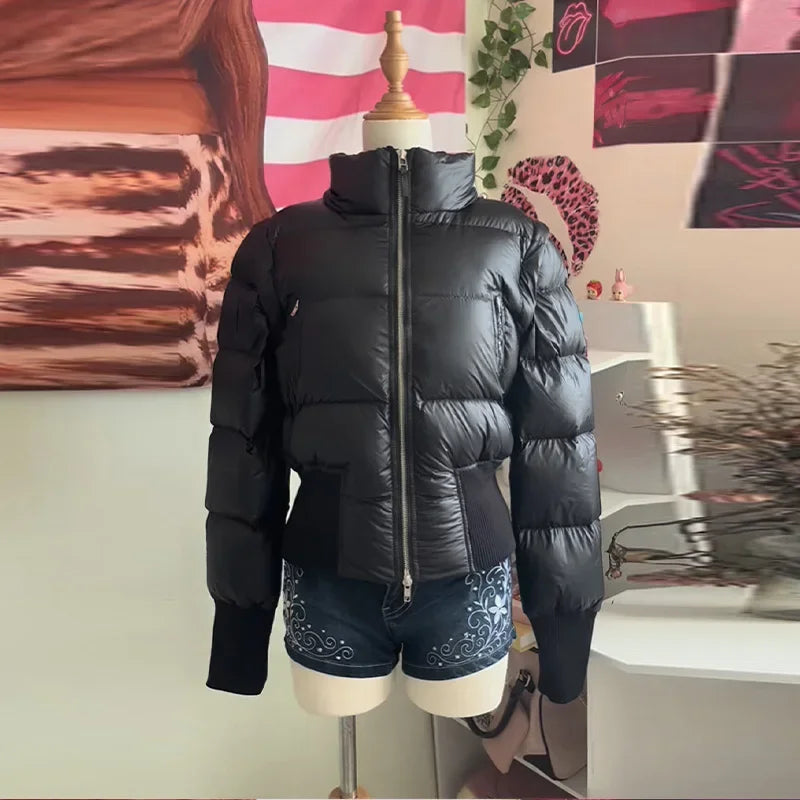 LIZAKOSHT  -  Elegant High Quality Thicken Padded Jacket Faux Fur Collar Hooded Zipper Casual Coat New Lady Winter Daily Commute Outwears