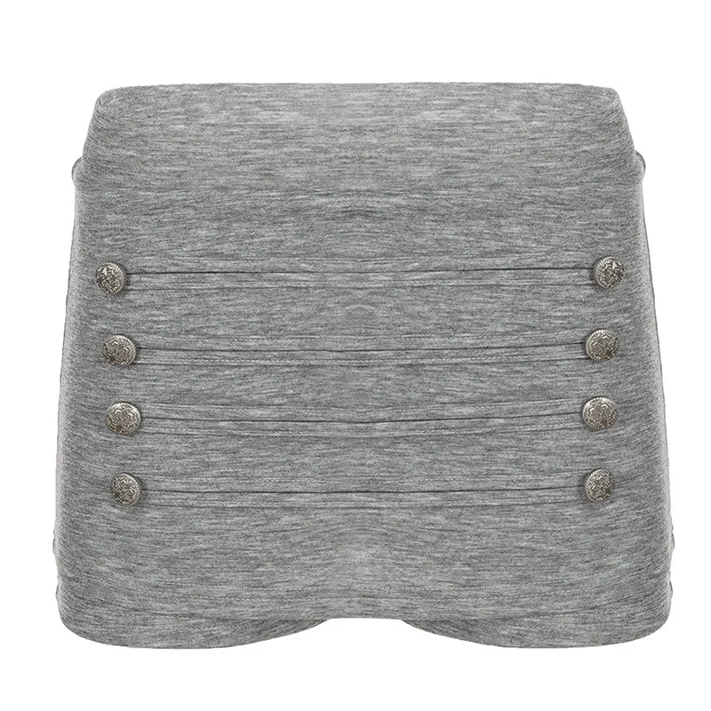 LIZAKOSHT  -  Korean Vintage Heavy Buttons Appliques Design Shorts Skirt Y2k Aesthetic All Match Preppy Style Casual Skirt Spice Girl Bottom