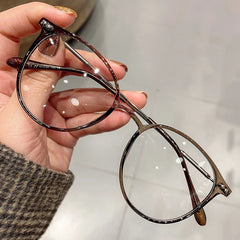 LIZAKOSHT  -  Retro Anti Blue Light Glasses Women Men Round Frame Computer Reading Eyewear Vintage Oversized Optical Spectacle Eyeglass