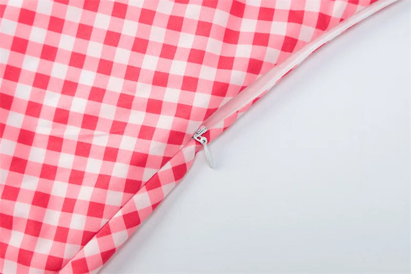 LIZAKOSHT  -  Sexy V-neck Plaid Print Fashion Maxi Dress For Women Spaghetti Patchwork Sleeveless Vacation Long Dress Elegant Vestido