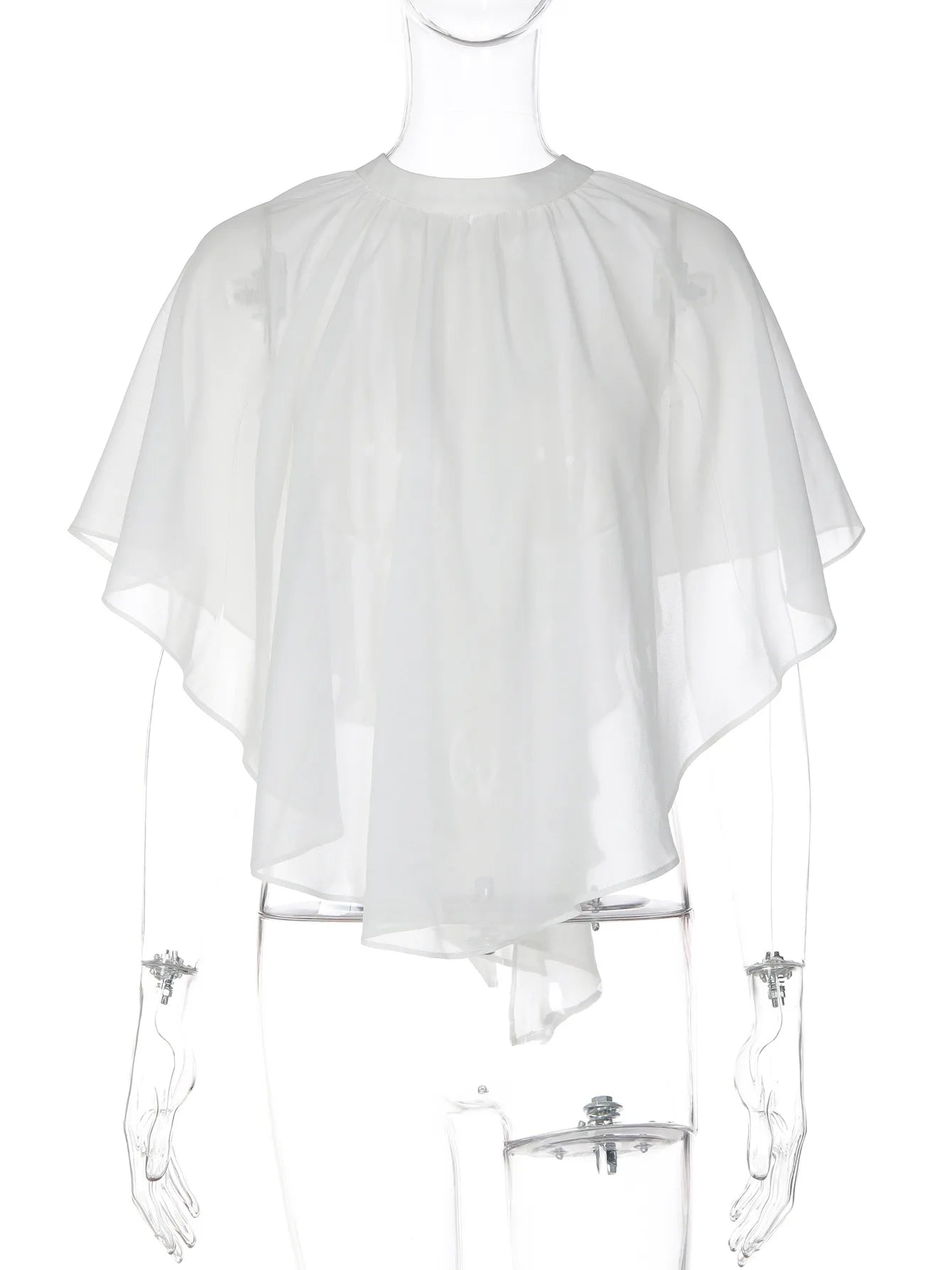 LIZAKOSHT -  Women Clothes Hollow Out Backless Blouses Summer O-neck Bandage White Tops Female Holiday Beach Cover-ups Streetwear