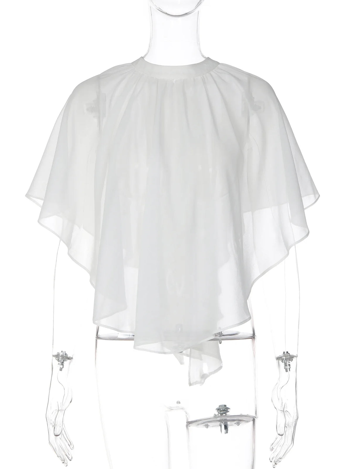 LIZAKOSHT -  Women Clothes Hollow Out Backless Blouses Summer O-neck Bandage White Tops Female Holiday Beach Cover-ups Streetwear