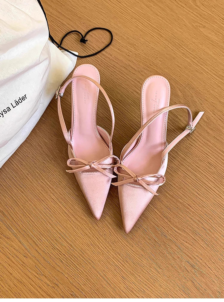 LIZAKOSHT  -  Summer High Heel Women Sandals Fashion Pointed Toe Singbacks Shoes Ladies Elegant Party Dress Sandalias