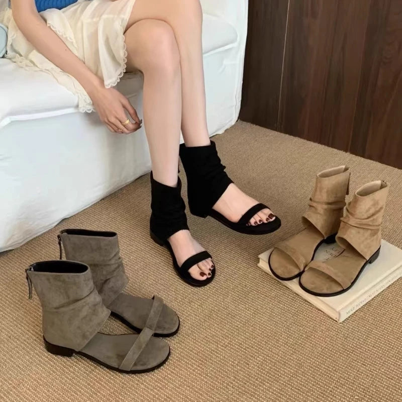 LIZAKOSHT  -  Fad Women Heeled Sandals Designer Shoes 2025 Trend Summer New Walking Cozy Woman Shoes Elegant Shallow Open Toe Chaussures Femme
