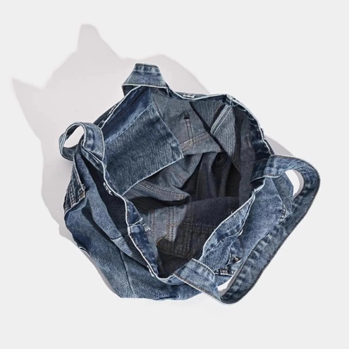 LIZAKOSHT  -  Fashion Washed Denim Women Handbag Large Capacity Casual Commute Big Tote Cowboy Female Shoulder Bags Blue Bolsos