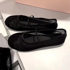 LIZAKOSHT  -  summer lace mesh flats women round toe elastic band mary janes shoes breathable moccasins women transparent soft loafers