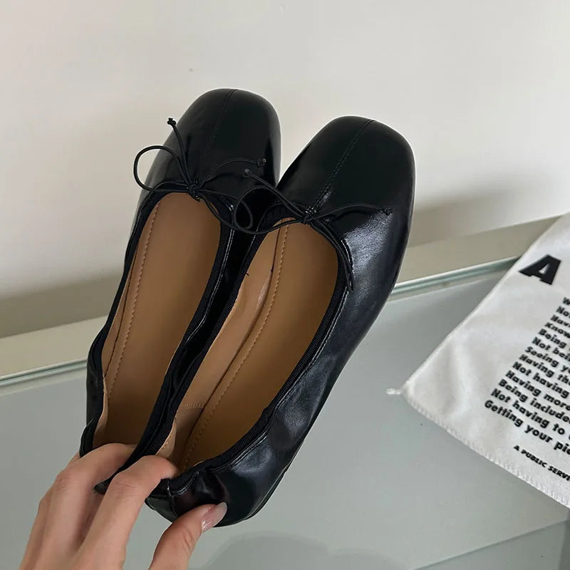 LIZAKOSHT  -  New Spring Autumn Fashion Ladies Shoes Ballet Flats Butterfly-Knot Soft Round Toe Female Dance Casual Women Flat Slip On Shoes
