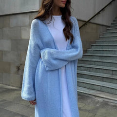 LIZAKOSHT  -  Knitted Cardigan Women Casual Simple Solid Color Loose Long Sleeve Thin Sweaters Outerwear Spring Fashion All-match Cardigans
