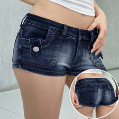 LIZAKOSHT  -  Summer American style low waist flirty retro sexy jeans shorts work pants heat pants