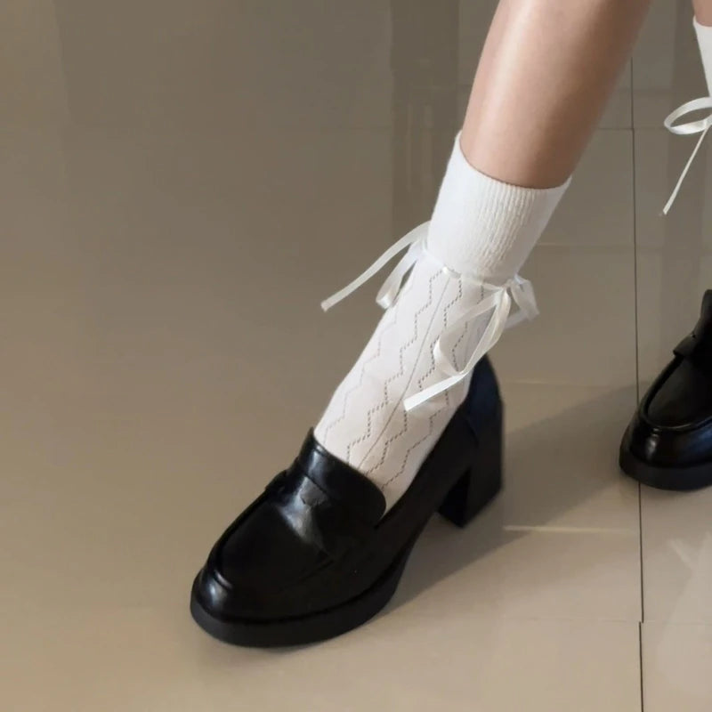 LIZAKOSHT  -   Vintage Square Toe Thick Heel Women Mary Jane Shoes Shallow Slip on Ladies Elegant Dress Pumps Spring Concise Zapatos De Mujer