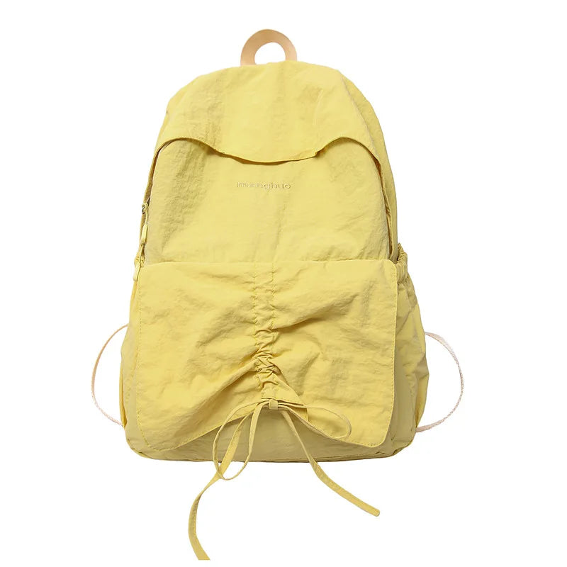 LIZAKOSHT  -  Junior High School Girl Backpack Summer New College Style Bow School Backpack Fashion Candy Colored Pleated Backpack School Bag