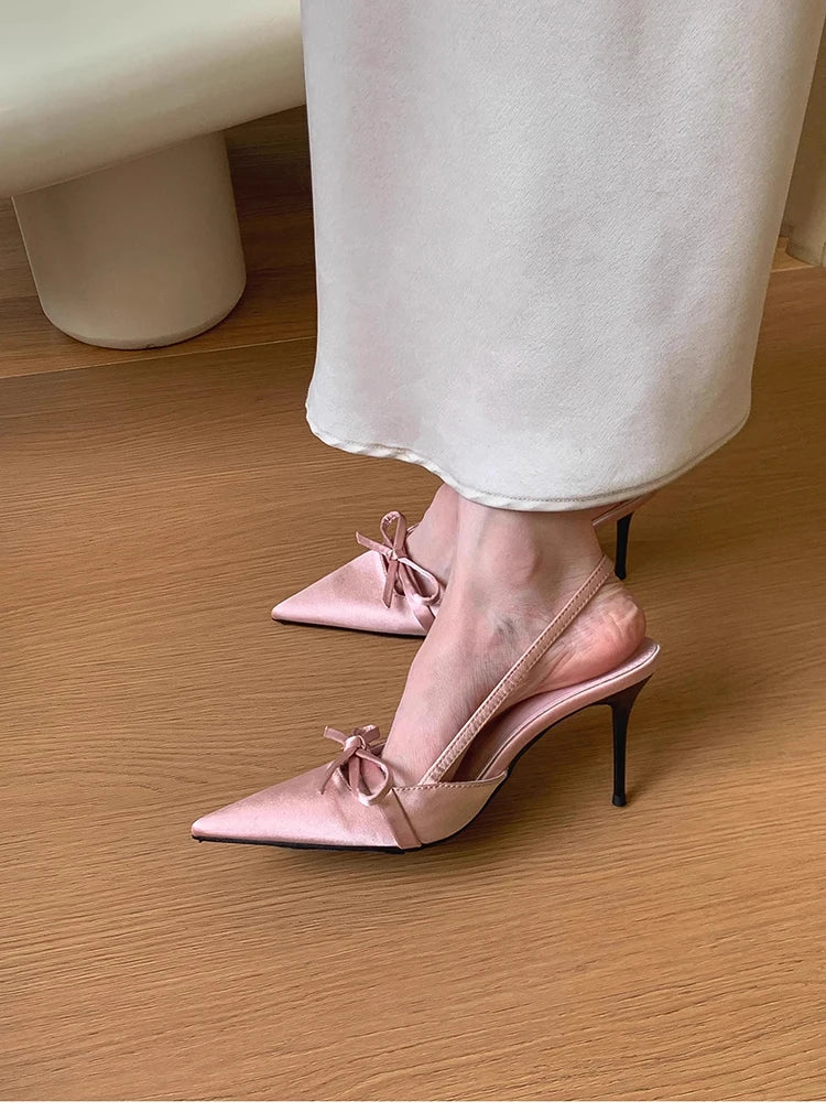 LIZAKOSHT  -  Summer High Heel Women Sandals Fashion Pointed Toe Singbacks Shoes Ladies Elegant Party Dress Sandalias