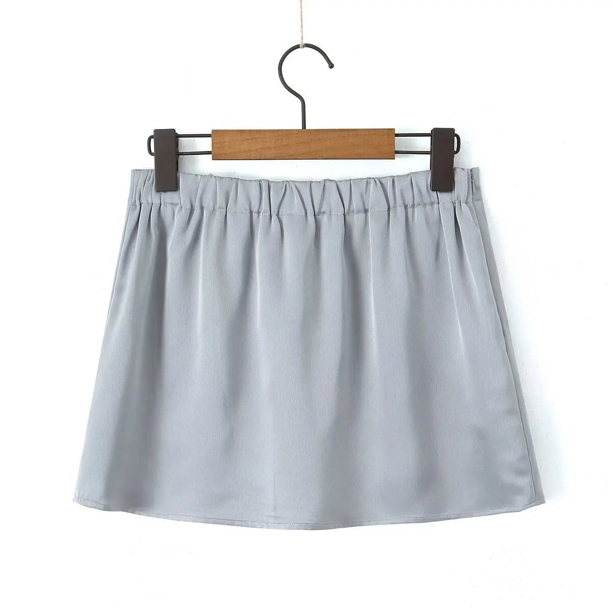 LIZAKOSHT  -  High Street Fashion Mini Skirts Satin Skirts Women Blogger Candy Color High Waist A-line Summer Skirt