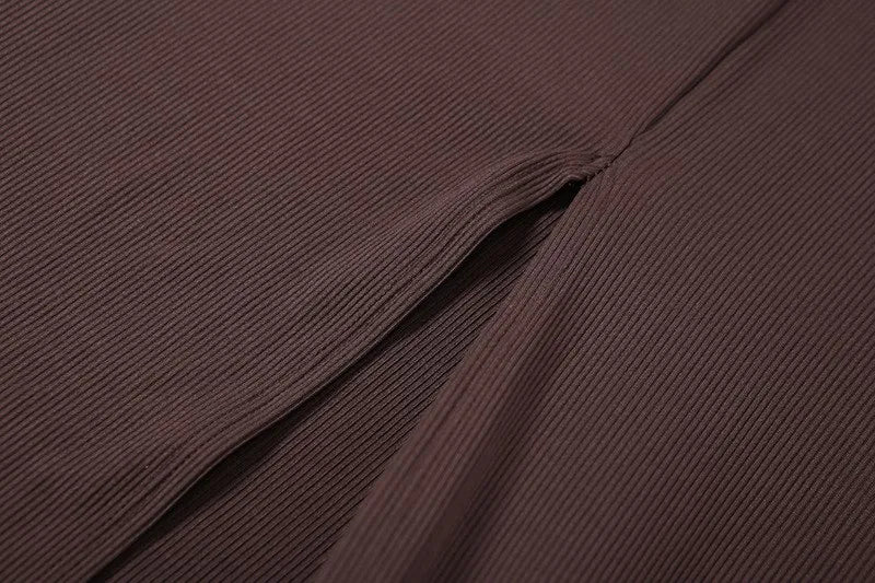 LIZAKOSHT  -  Street Sle High Waist Wrap Chest One oulder Long Dr Women's Slim Fit Split Skirt Polyester Fiber No Sve Pure Color