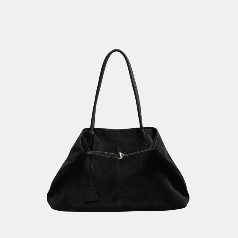 LIZAKOSHT  -  Retro Mulard Suede Tote Bag Women Casual Versatile Large Capacity Handbag Ladies Fashion Solid Color Everyday Shoulder Bags Chic