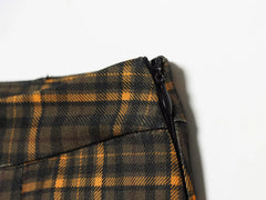 LIZAKOSHT  -  Spring Sweet and Spicy Style Loose High Waist A-line Button Decoration Medium length plaid Half length Skirt for Women