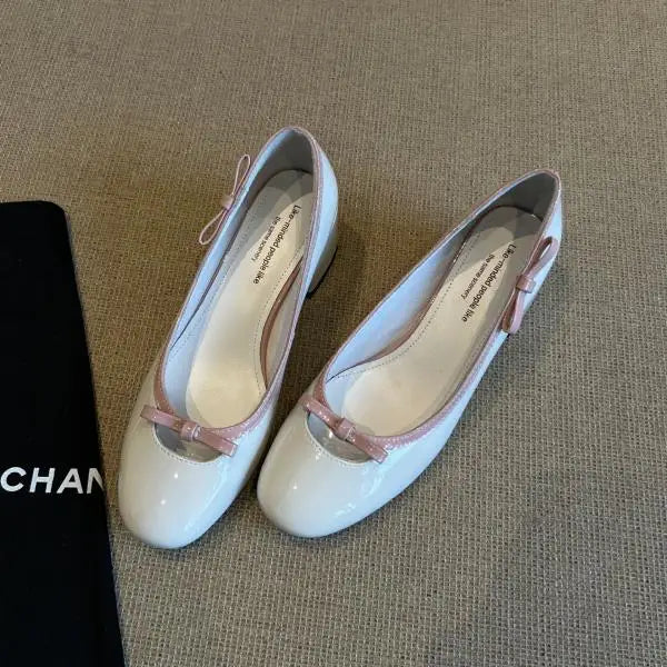 LIZAKOSHT  -  Shallow Mouth Low Heels PU Rubber Slides Hoof Low Heels Shallow Mouth Rubber PU Slides